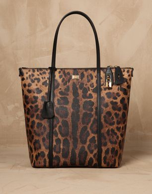 LEOPARD-PRINT ESCAPE SHOPPING BAG - Large leather bags - Dolce&Gabbana - Winter 2015 LEOPARD-PRINT ESCAPE SHOPPING BAG - Large leather bags - Dolce&Gabbana - Winter 2015