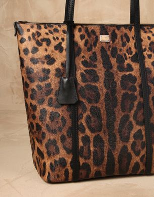 LEOPARD-PRINT ESCAPE SHOPPING BAG - Large leather bags - Dolce&Gabbana - Winter 2015 LEOPARD-PRINT ESCAPE SHOPPING BAG - Large leather bags - Dolce&Gabbana - Winter 2015