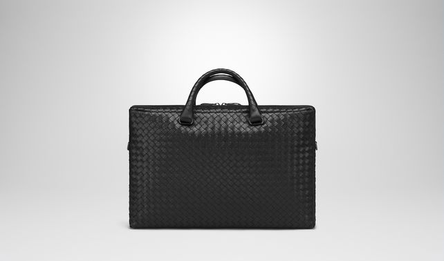 BOTTEGA VENETA - Nero Intrecciato Light Calf Briefcase