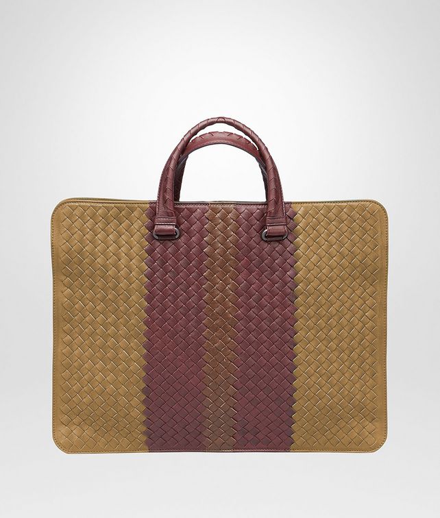 BOTTEGA VENETA New Bronze Aubergine Edoardo Intrecciato Club Fumé Briefcase Business bag U fp