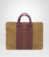 Bottega Veneta® AKTENTASCHE AUS CLUB FUMÉ INTRECCIATO NEW BRONZE, AUBERGINE UND EDOARDO Bottega Veneta® AKTENTASCHE AUS CLUB FUMÉ INTRECCIATO NEW BRONZE, AUBERGINE UND EDOARDO