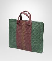 Bottega Veneta® AKTENTASCHE AUS CLUB FUMÉ INTRECCIATO EMERALD GREEN, AUBERGINE UND EDOARDO Bottega Veneta® AKTENTASCHE AUS CLUB FUMÉ INTRECCIATO EMERALD GREEN, AUBERGINE UND EDOARDO
