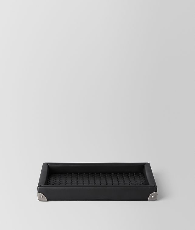 BOTTEGA VENETA Nero Intrecciato Nappa Tray Desk accessory E fp
