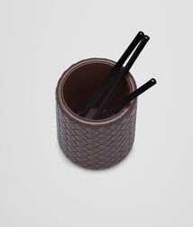 BOTTEGA VENETA - Living, Ebano Intrecciato Nappa Pencil Holder