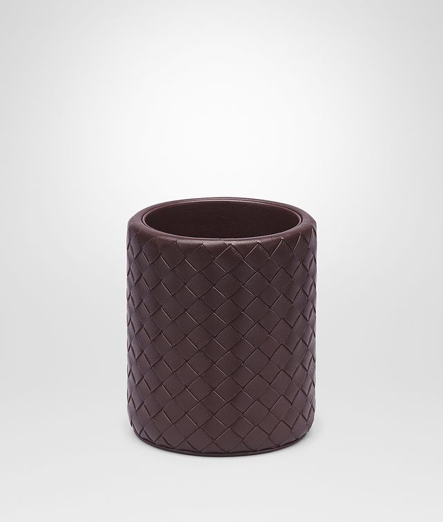 BOTTEGA VENETA Ebano Intrecciato Nappa Pencil Holder Desk accessory E fp