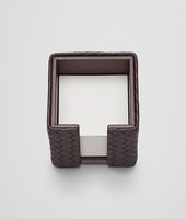 Bottega Veneta® Ebano Intrecciato Nappa Memo Paper Holder Bottega Veneta® Ebano Intrecciato Nappa Memo Paper Holder