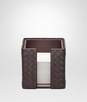 Bottega Veneta® Ebano Intrecciato Nappa Memo Paper Holder Bottega Veneta® Ebano Intrecciato Nappa Memo Paper Holder