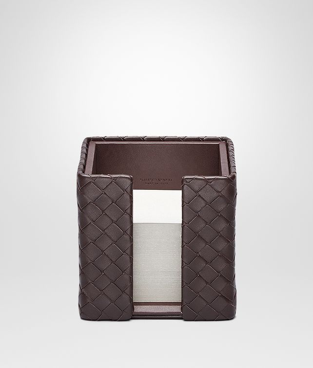 BOTTEGA VENETA Ebano Intrecciato Nappa Memo Paper Holder Desk accessory E fp