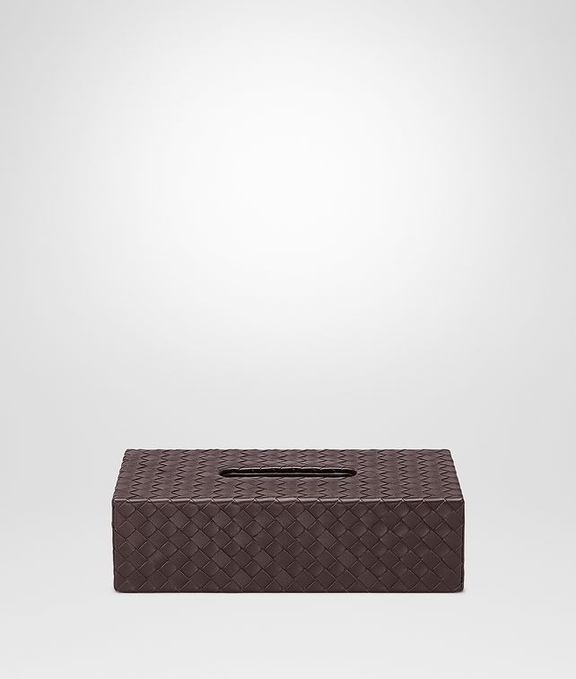 BOTTEGA VENETA Ebano Intrecciato Nappa Horizontal Tissue Box Desk accessory E fp