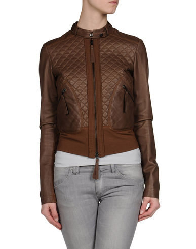 ZOOM PINKO GREY - Leather outerwear