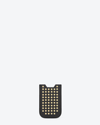 Technology Classic marquage iphone case in black leather with signature saint laurent clous SAINTLAURENT
