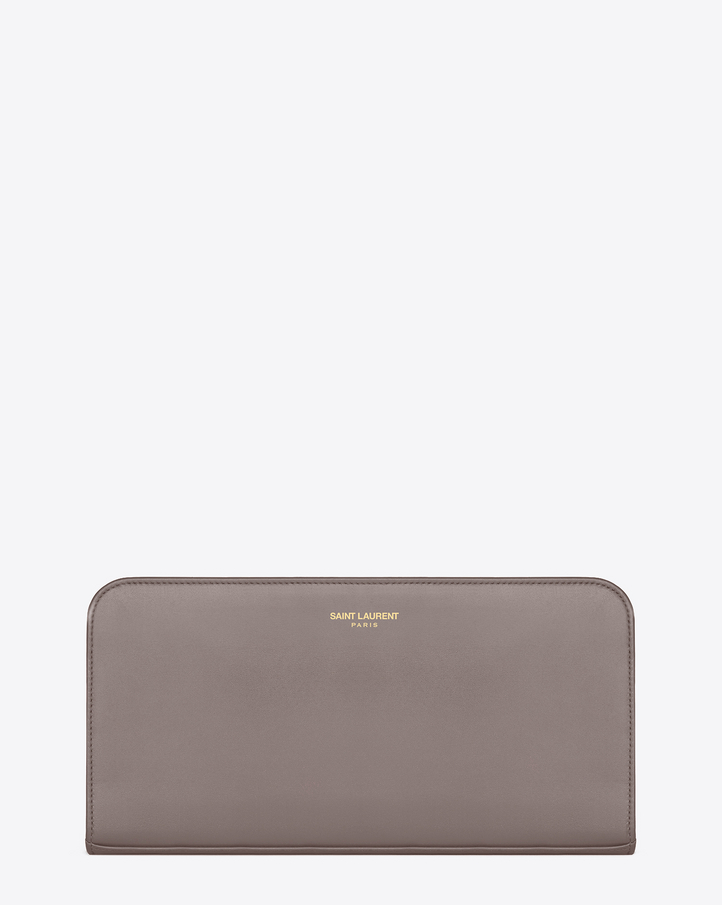 Saint Laurent CLASSIC SAINT LAURENT PARIS ZIP AROUND WALLET IN Fog