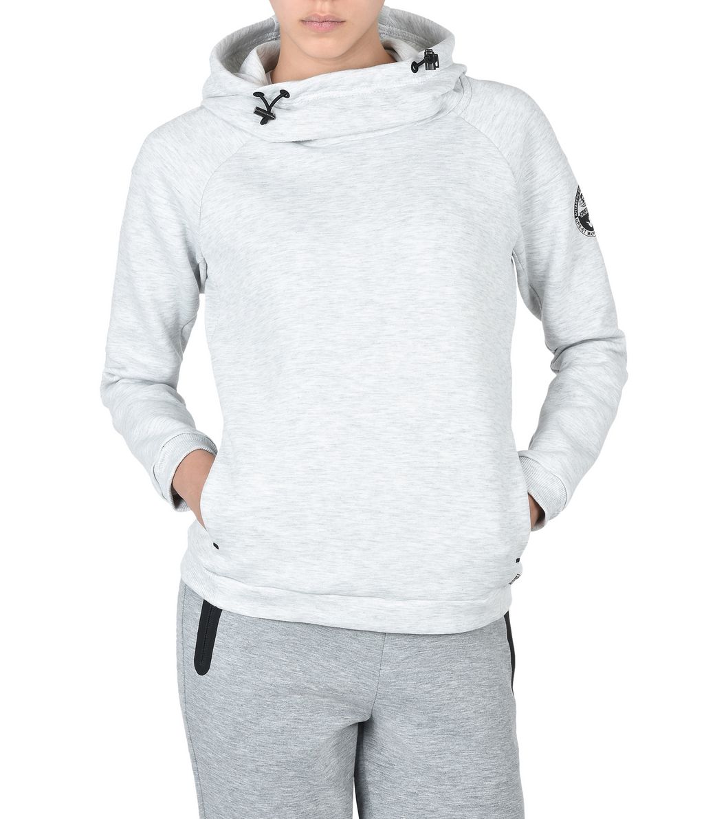 NAPAPIJRI BEAR HOOD WOMAN HOODIE,LIGHT GREY