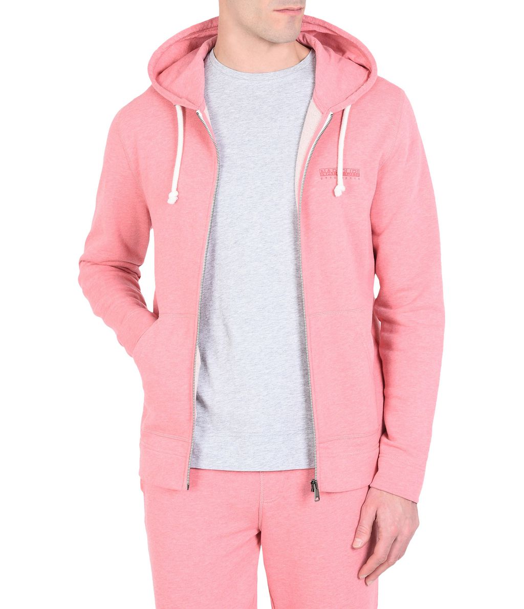 NAPAPIJRI BODO HOOD MAN ZIP SWEATSHIRT,CORAL