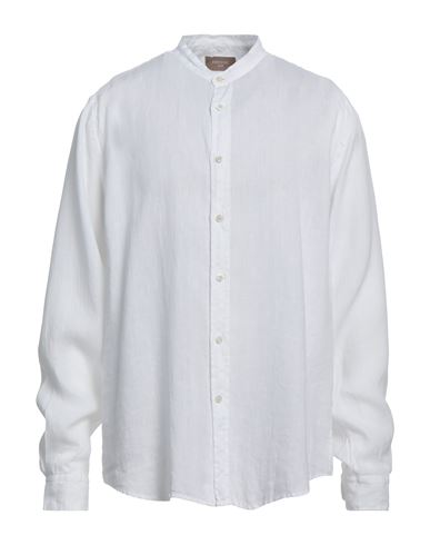 Portofiori Man Shirt White Size 17 ½ Linen