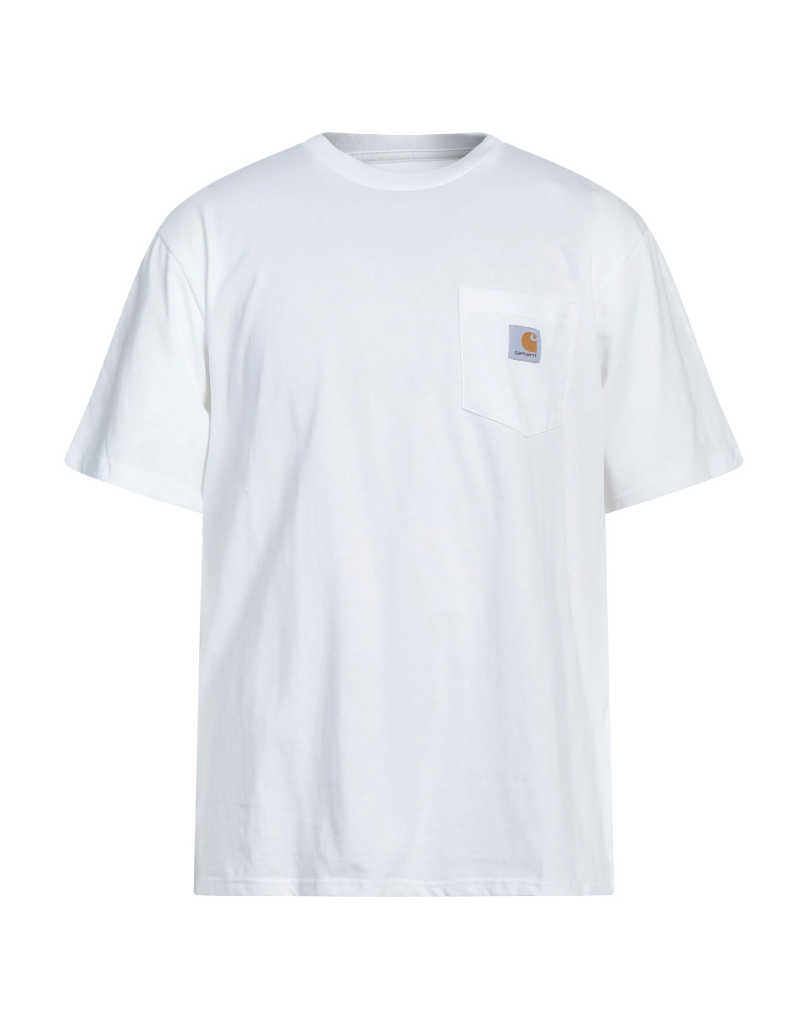 Carhartt Men White Cotton T-shirt, L Luxury T-shirts For Men Darveys