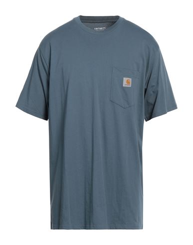 Carhartt Man T-shirt Pastel Blue Size Xxl Cotton