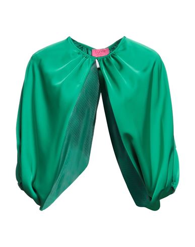Merci .., Woman Shrug Emerald Green Size S Polyester