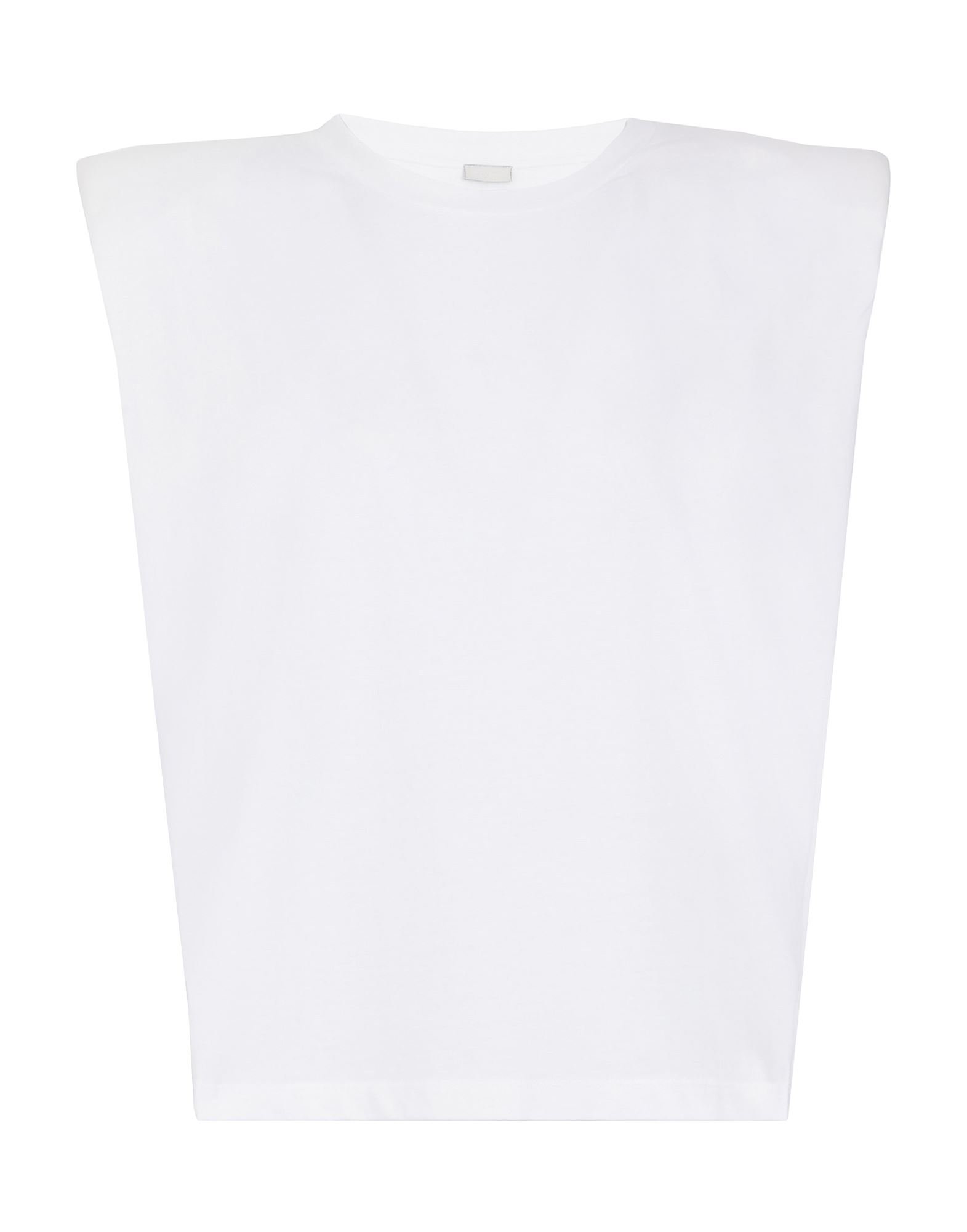 8 By Yoox Organic Cotton Padded S/sleeve Shoulder T-shirt Woman T-shirt White Size Xxl Organic Cotto