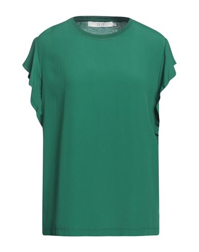19.70 Nineteen Seventy Woman T-shirt Green Size L Lyocell, Cotton