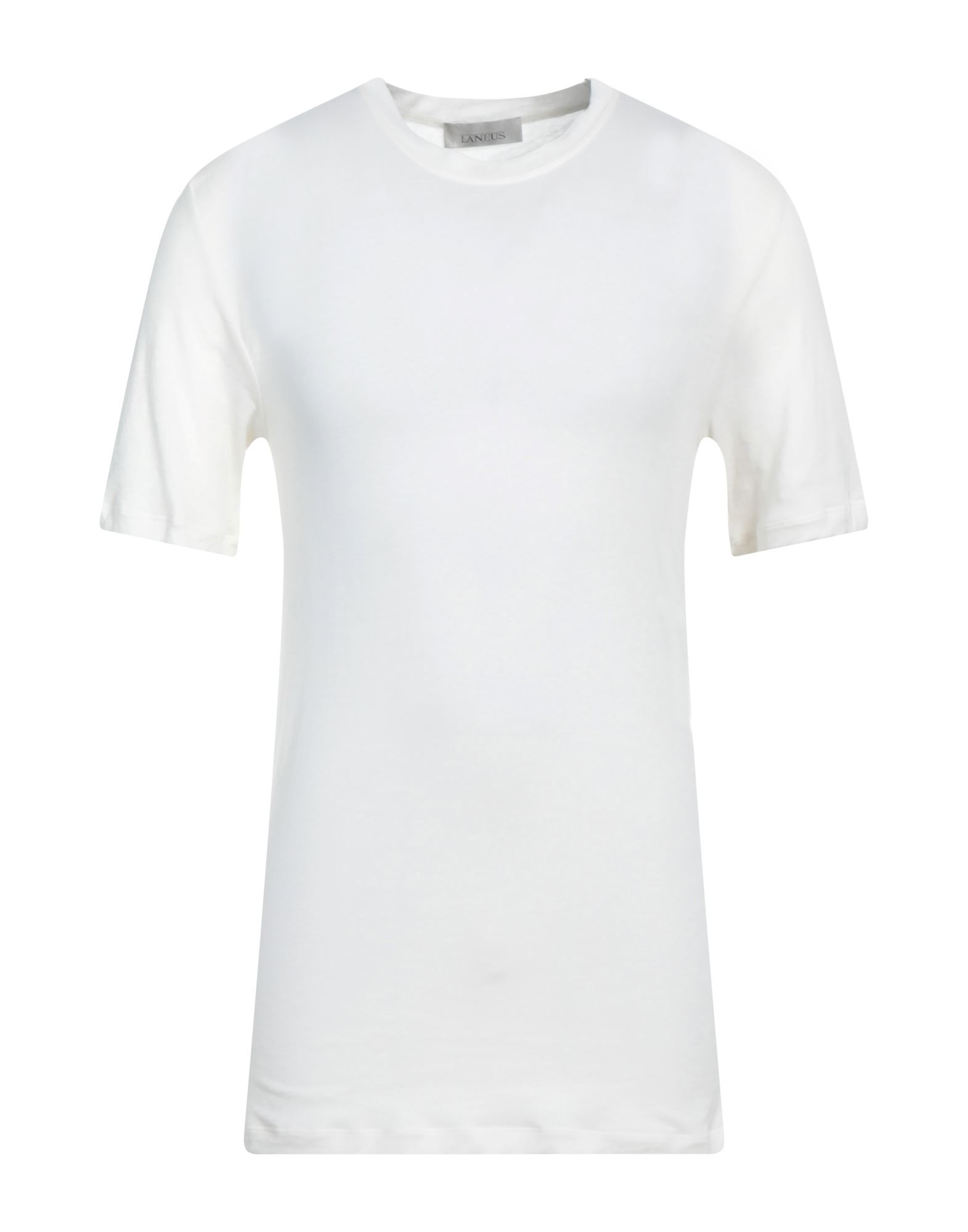 Shop Laneus Man T-shirt Ivory Size M Cotton In White