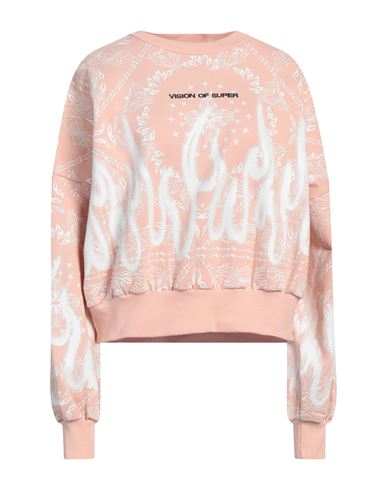 Shop Vision Of Super Woman Sweatshirt Blush Size M Cotton In Pink