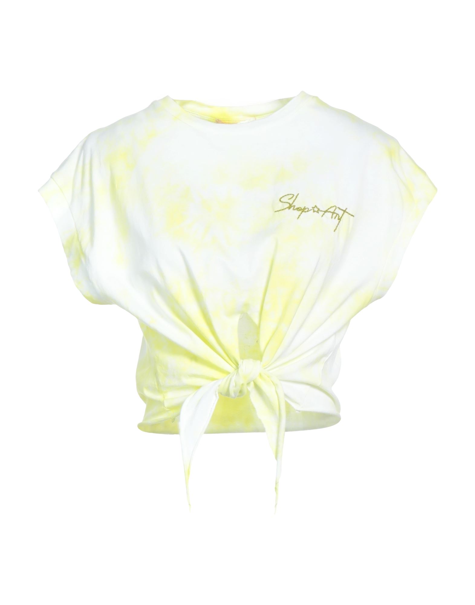 Shop ★ Art Woman T-shirt Light Yellow Size M Cotton