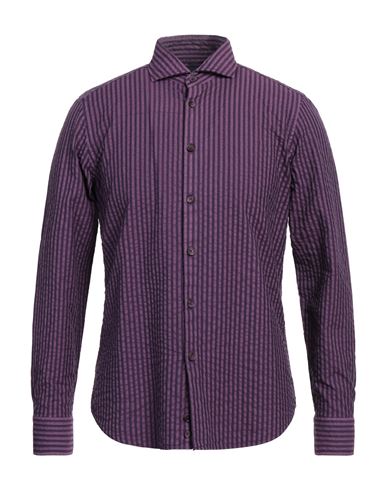 Lardini Man Shirt Purple Size 15 ¾ Cotton, Polyester