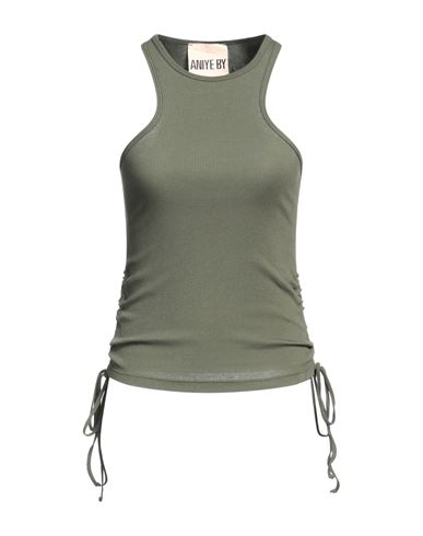 Shop Aniye By Woman Tank Top Military Green Size 8 Cotton, Elastane