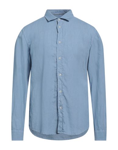 Man Shirt Sky blue Size 17 Linen