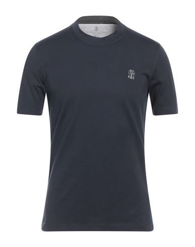 Brunello Cucinelli Man T-shirt Navy Blue Size M Cotton