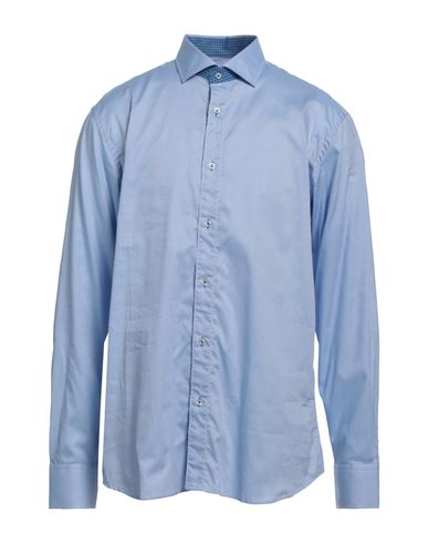 P. Langella Man Shirt Slate Blue Size Xxl Cotton