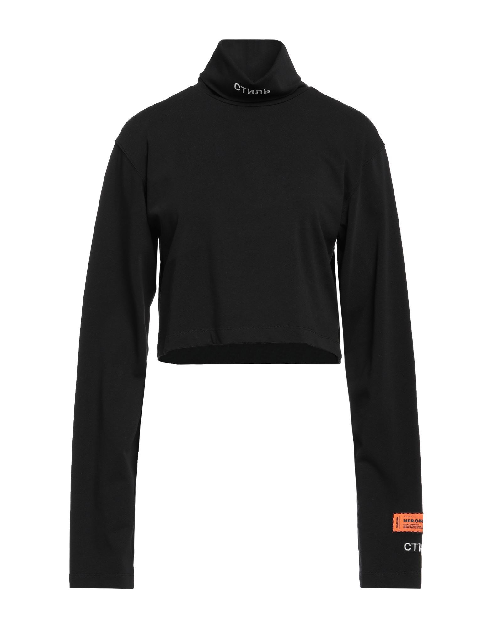 Shop Heron Preston Woman Sweatshirt Black Size Xs Organic Cotton, Polyester