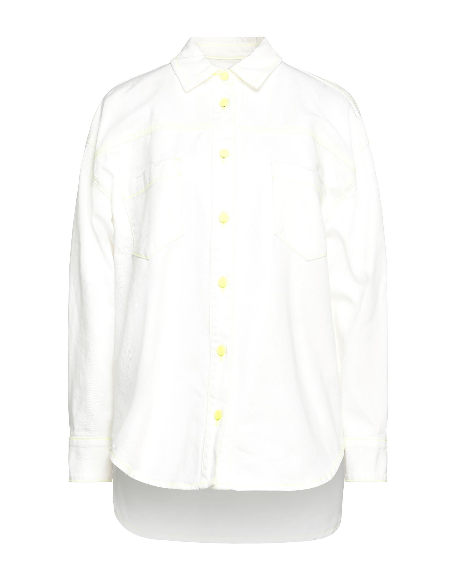 Msgm Denim Shirts In White