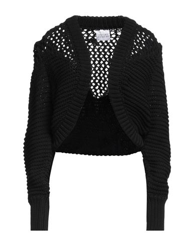 Hayley Menzies Woman Cardigan Black Size M Linen, Polyester, Metallic Fiber, Polyamide