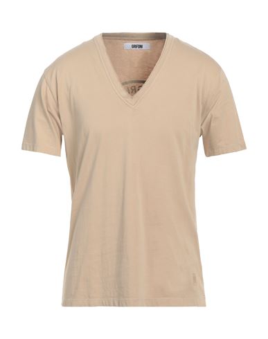 Shop Mauro Grifoni Grifoni Man T-shirt Sand Size L Cotton In Beige