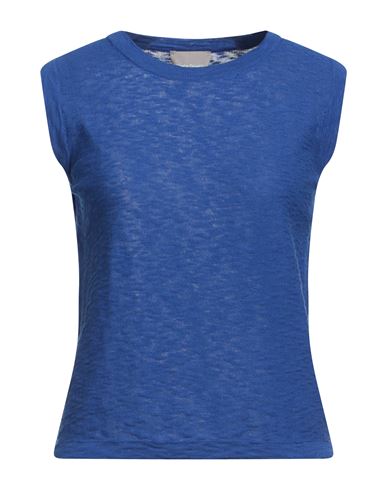 Vicolo Trivelli Woman Sweater Bright Blue Size L Cotton