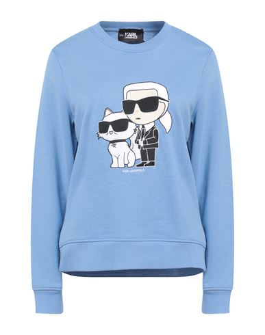 Karl Lagerfeld Ikonik 2.0 Sweatshirt Woman Sweatshirt Pastel Blue Size S Organic Cotton, Recycled Po
