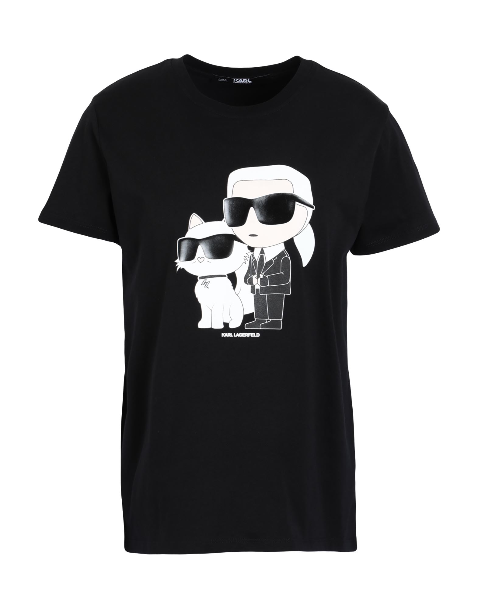 Shop Karl Lagerfeld Ikonik 2.0 T-shirt Woman T-shirt Black Size M Organic Cotton