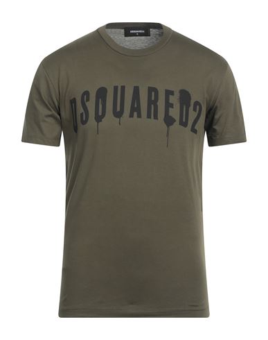 Dsquared2 Man T-shirt Military Green Size S Cotton