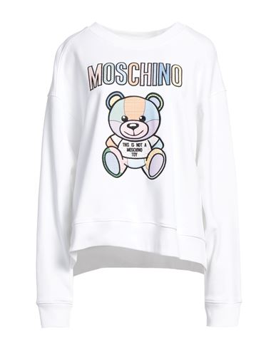 Moschino Woman Sweatshirt White Size 8 Cotton