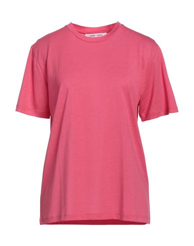 Samsã¸e Samsã¸e Samsøe Φ Samsøe Woman T-shirt Fuchsia Size L Tencel Lyocell, Organic Cotton In Pink