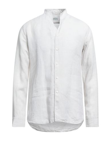 Bagutta Man Shirt Ivory Size 17 Linen In White
