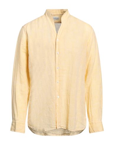 Bagutta Man Shirt Light Yellow Size 17 ½ Linen