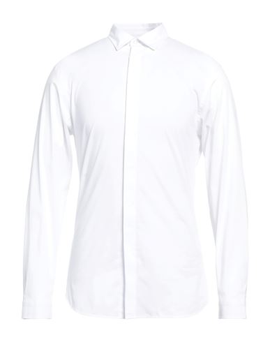 Shop Frankie Morello Man Shirt White Size M Cotton, Elastane