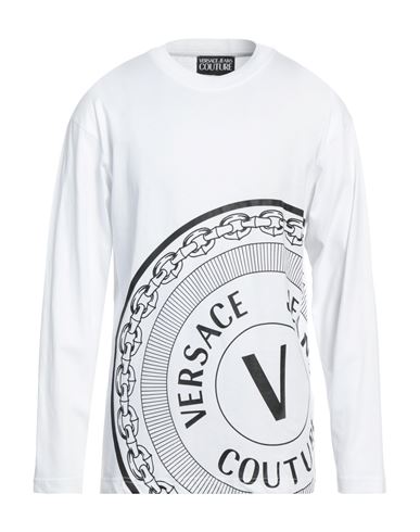 Versace Jeans Couture Man T-shirt White Size Xxl Cotton