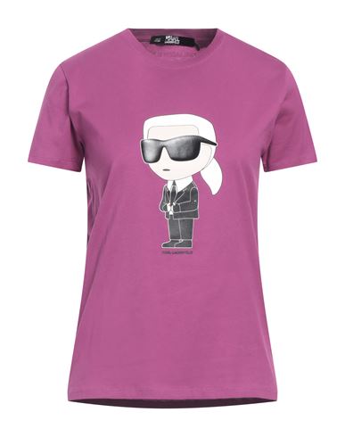 Karl Lagerfeld Ikonik 2.0 Karl T-shirt Woman T-shirt Mauve Size S Organic Cotton In Purple