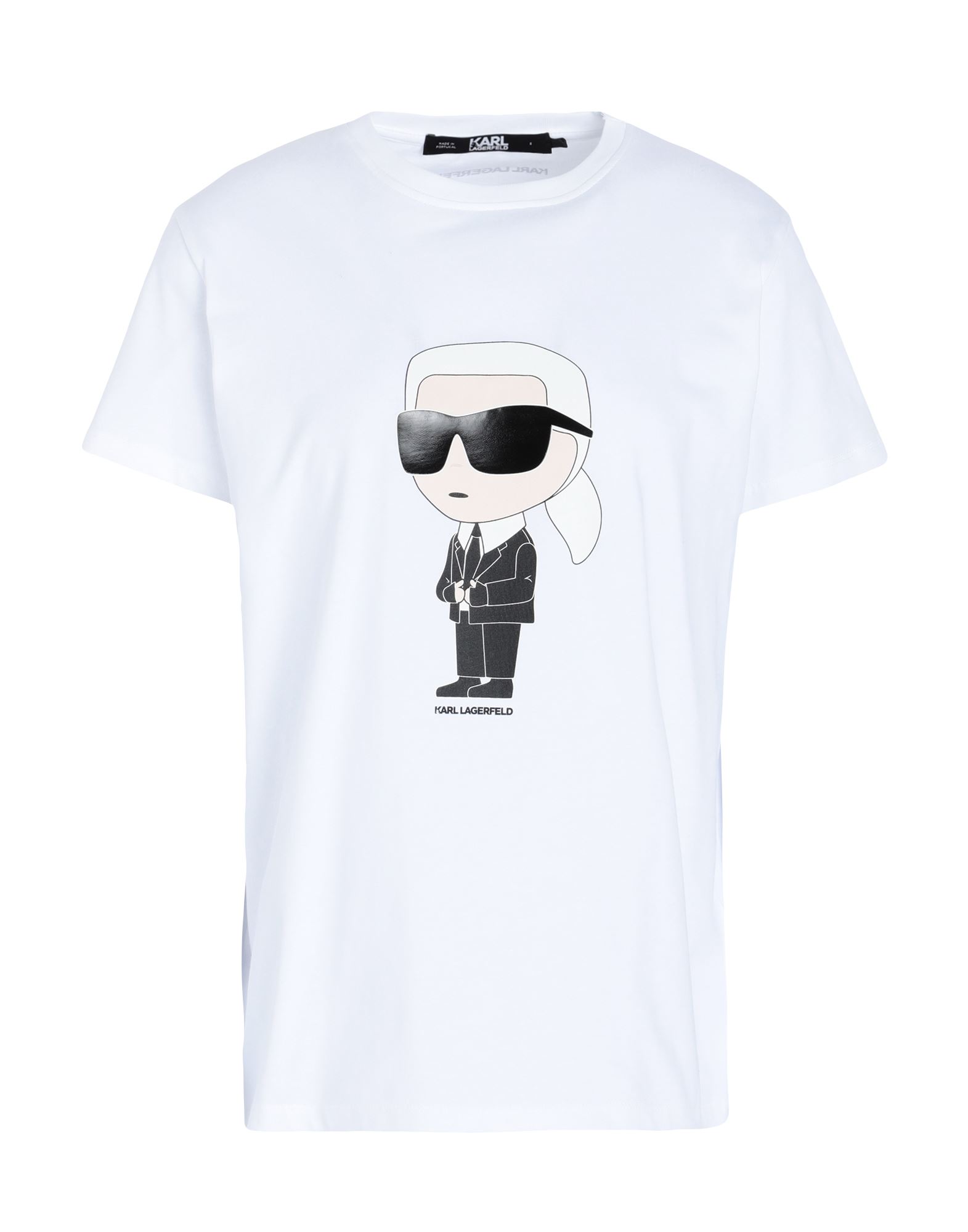 Karl Lagerfeld Organic Cotton T-shirt With Front Karl Print In White