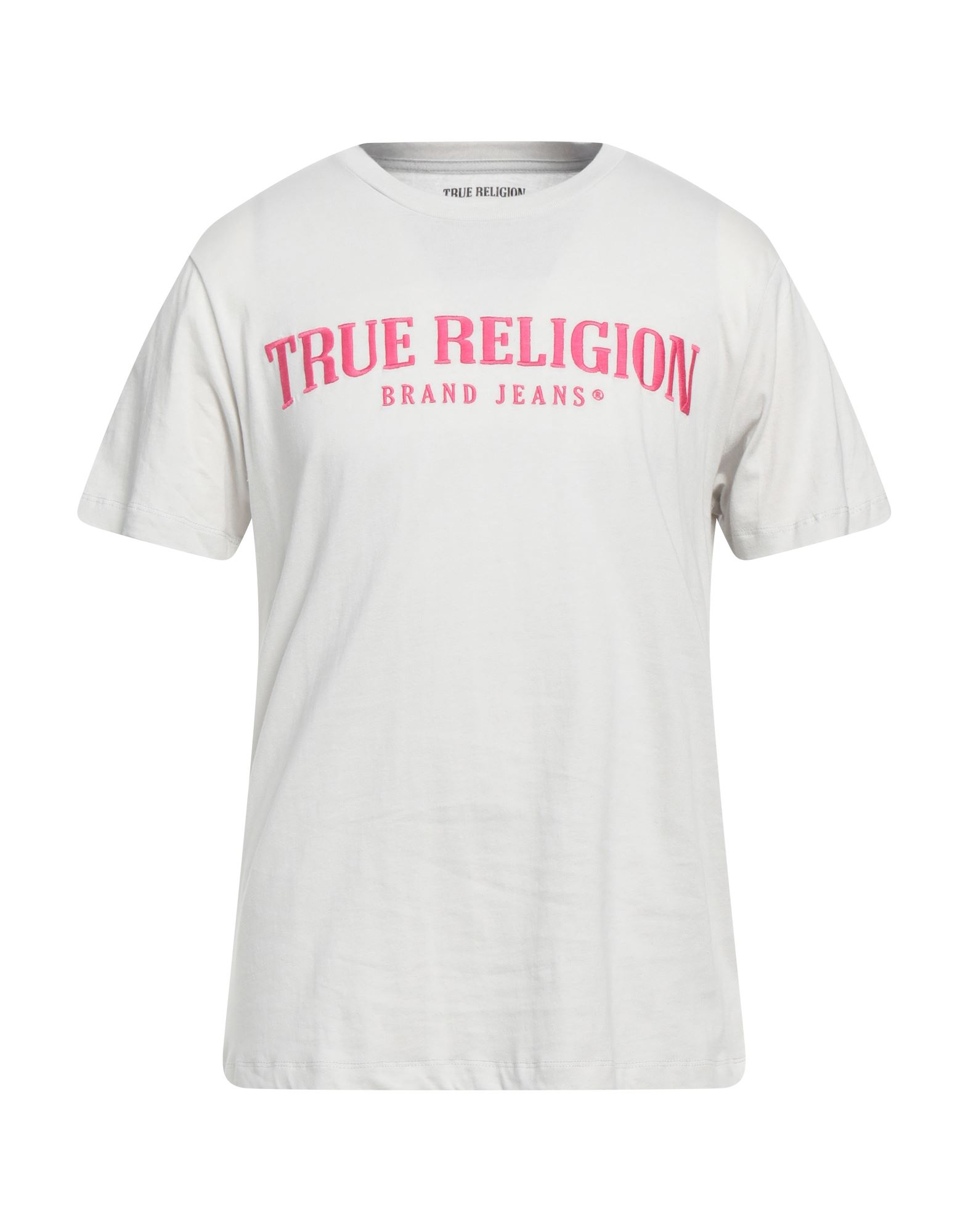 TRUE RELIGION TRUE RELIGION MAN T-SHIRT LIGHT GREY SIZE XXL COTTON