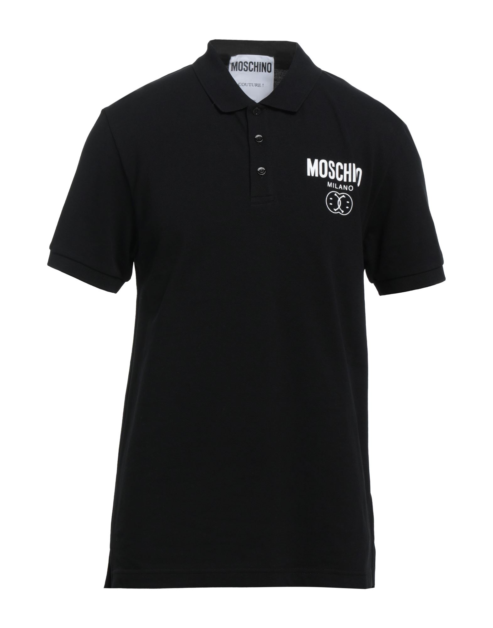 Moschino Man Polo Shirt Black Size 42 Cotton